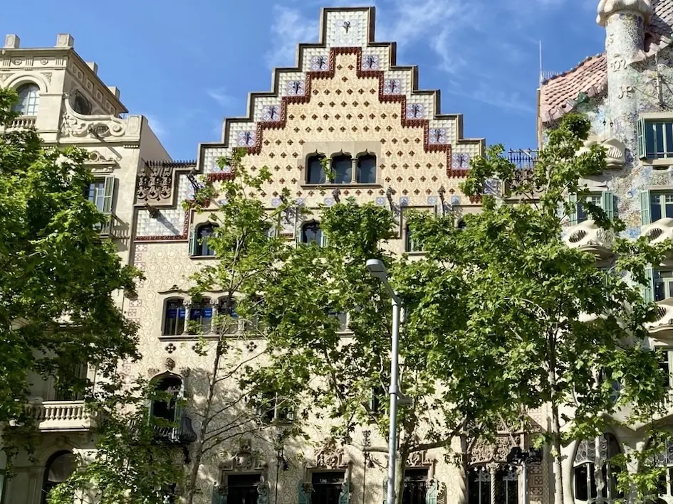The gable of house of the Amatller family in Barcelona looks like stairs.
