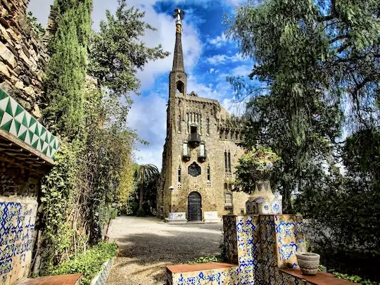 General view of Gaudí’s Torre Bellesguard in Barcelona